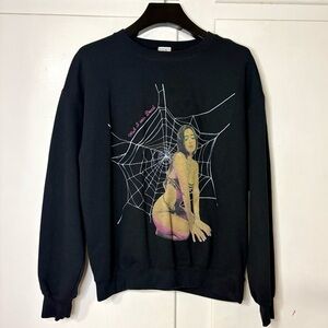 Deadly Doll Jessie Jo Stark I Wish Black Spider Web Crewneck Sweatshirt